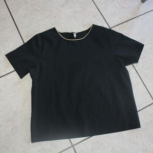 Black Blouse with gold trim